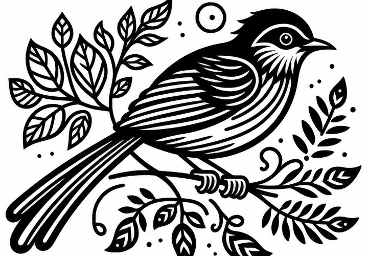 Little Paradise Bird – Paradise Tanager – Bird from South America – Free coloring page