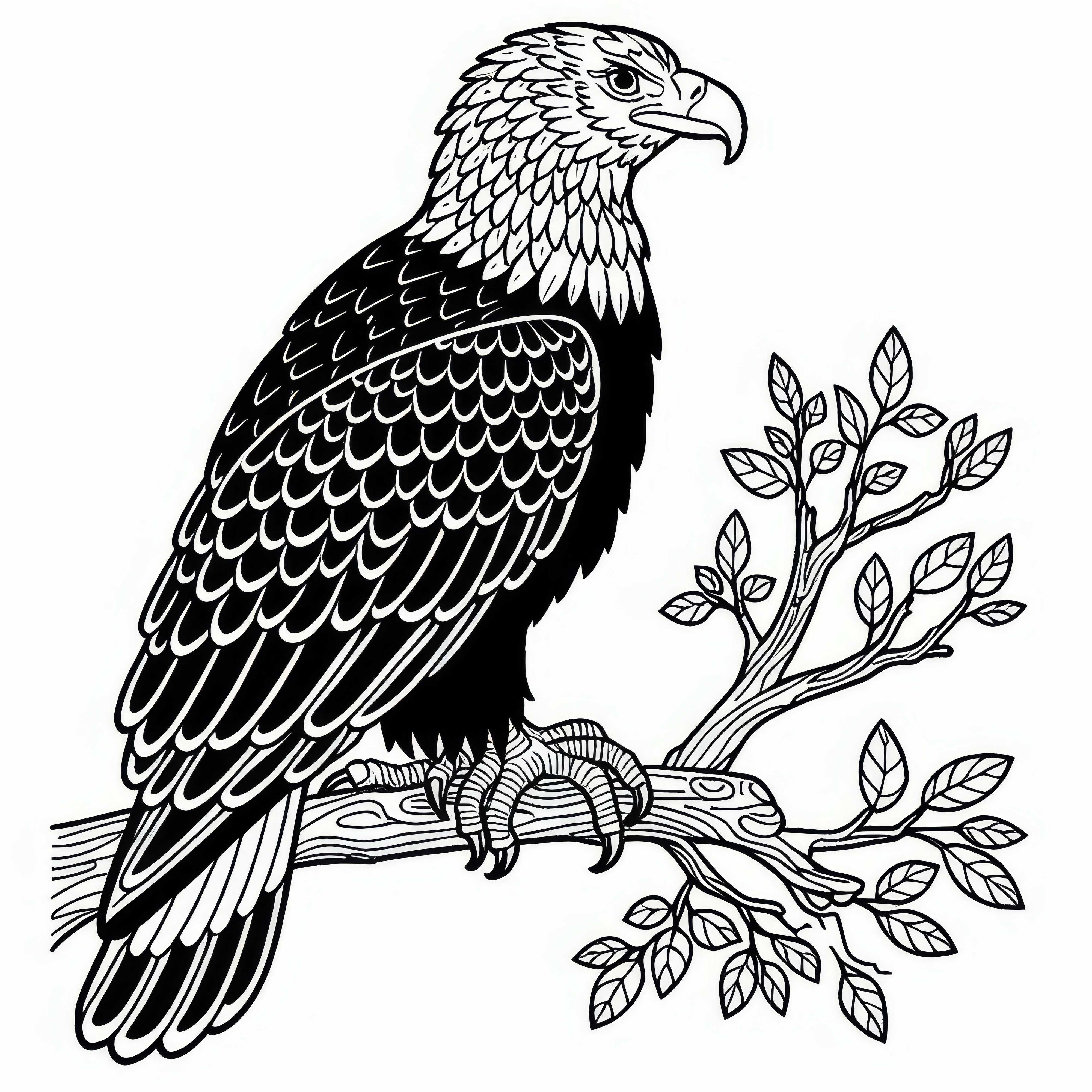 Schwarzkopf Eagle - Black and Chestnut Eagle - Bird from South America - Free coloring page