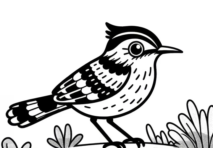 Mravljičarji in mravljičarji – predloga za risanje ptic iz Južne Amerike za brezplačen prenos