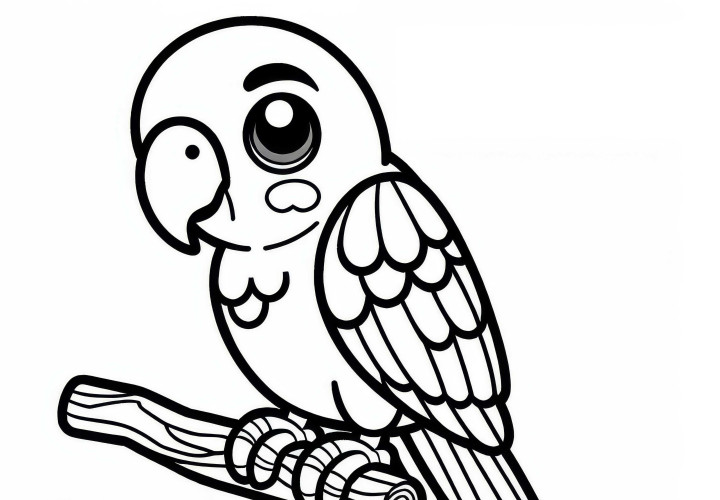 Wood parakeet coloring page – Free coloring picture for creatives