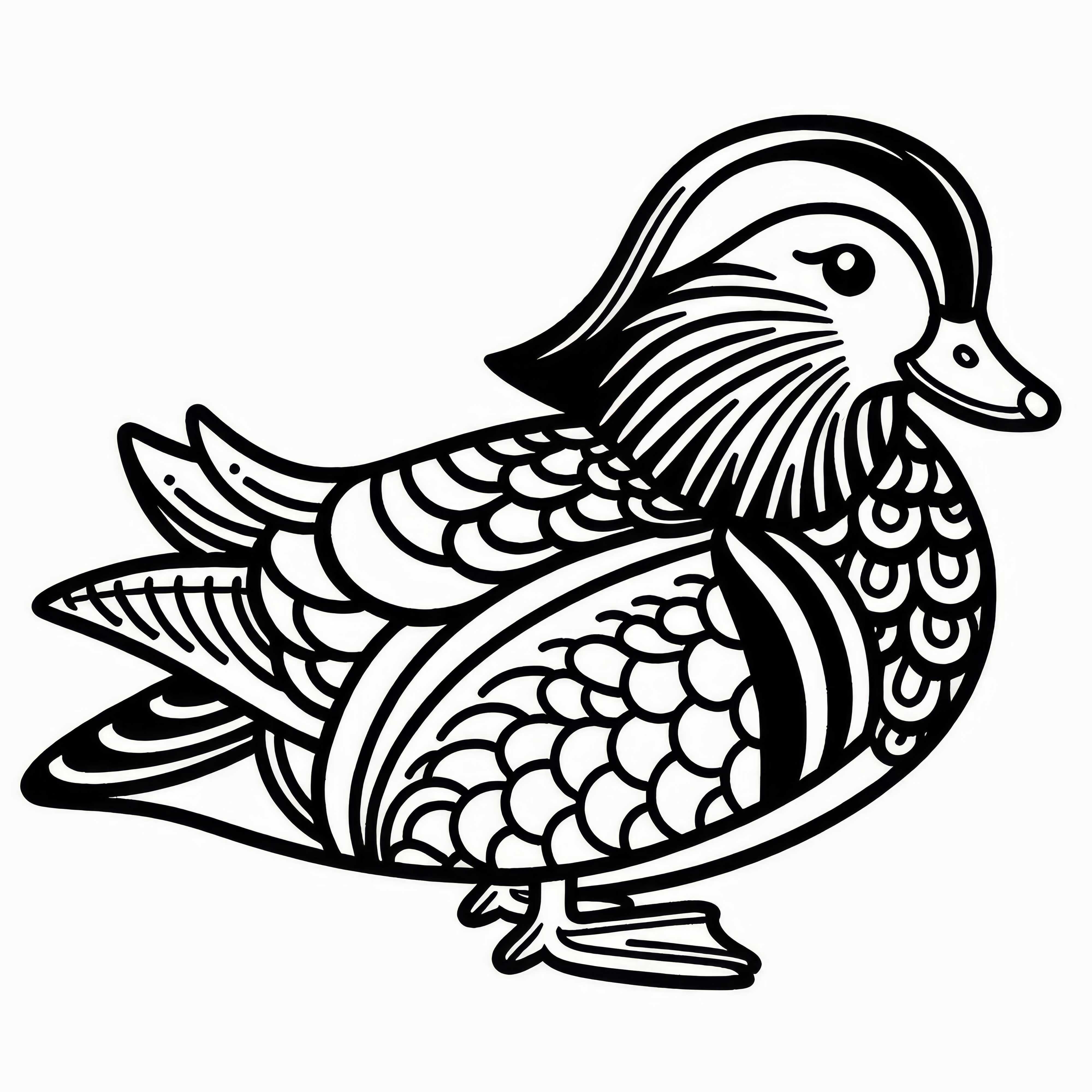 Mandarin Duck - Bird from Asia as a free coloring page Mandarin Duck – Bird from Asia as a free coloring page