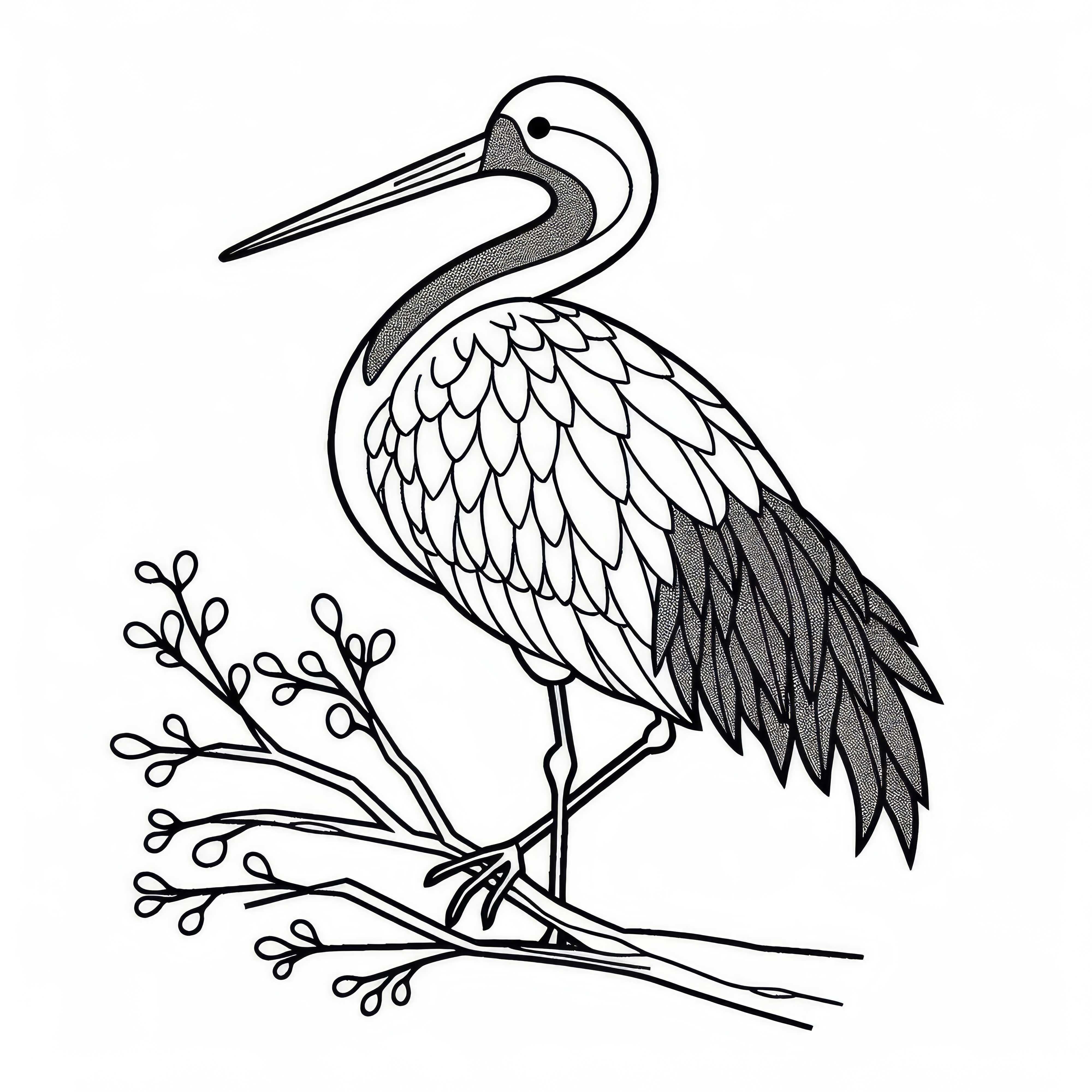 Snow Crane – Bird from Asia as a free coloring page Snow crane - Bird from Asia as a free coloring page