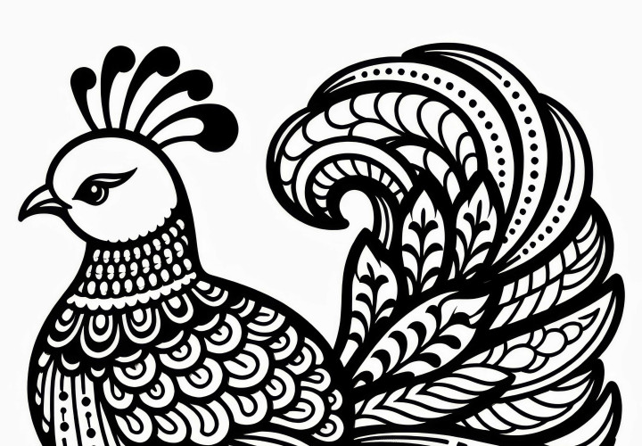 Golden Pheasant: Download a coloring page for free from Asia