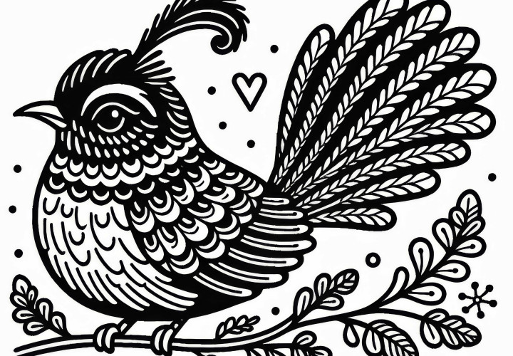 Himalayan Monal – Impeyan Monal Bird – Coloring page from Asia to color