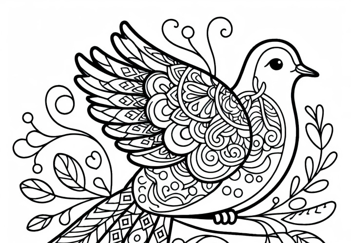 Oriental Turtle Dove – Free Coloring Template for Bird Fans from Asia