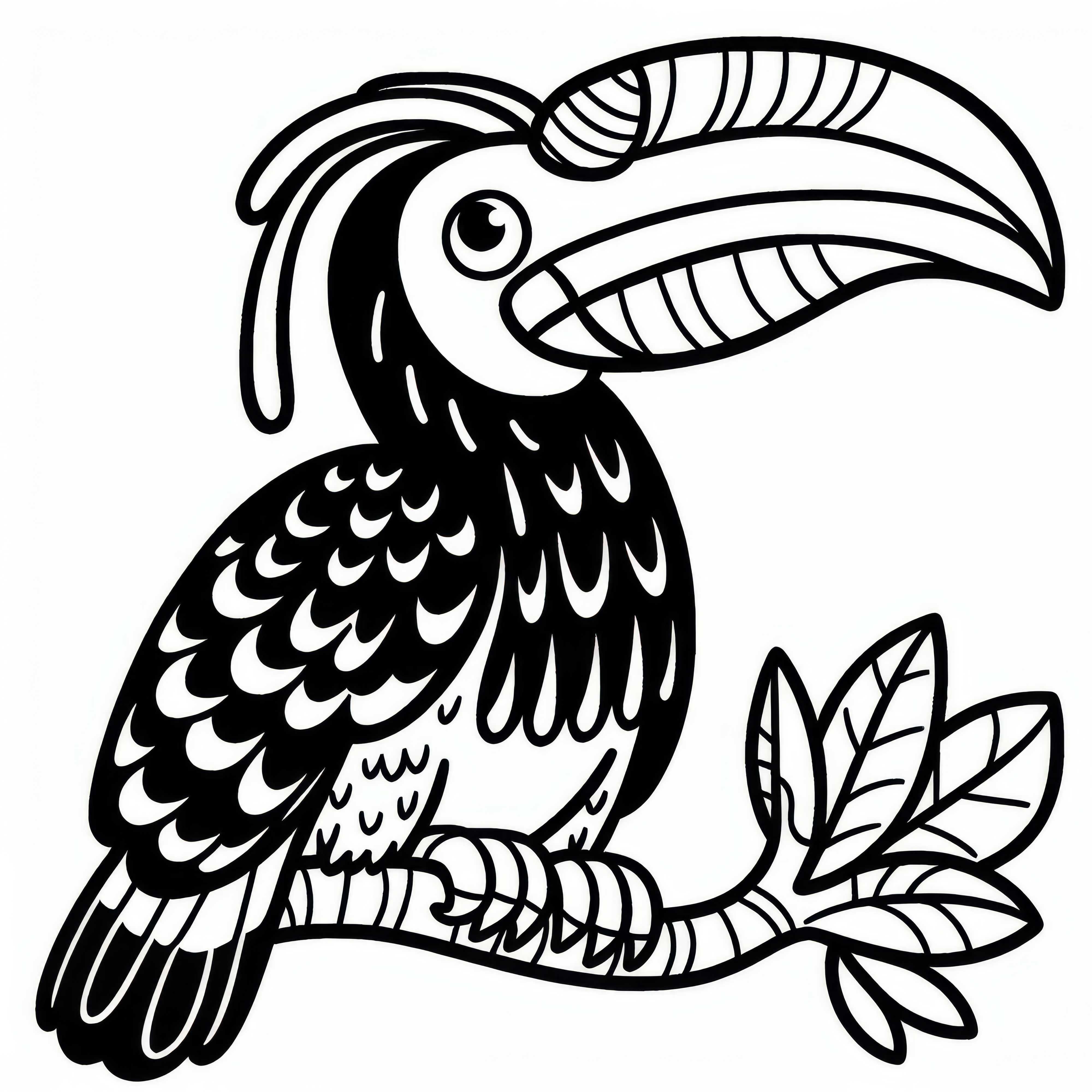 Malabar Hornbill - Malabar Pied Hornbill Bird in Asia - Free Coloring Page Malabar Hornbill - Malabar Pied Hornbill Bird in Asia - Free Coloring Page