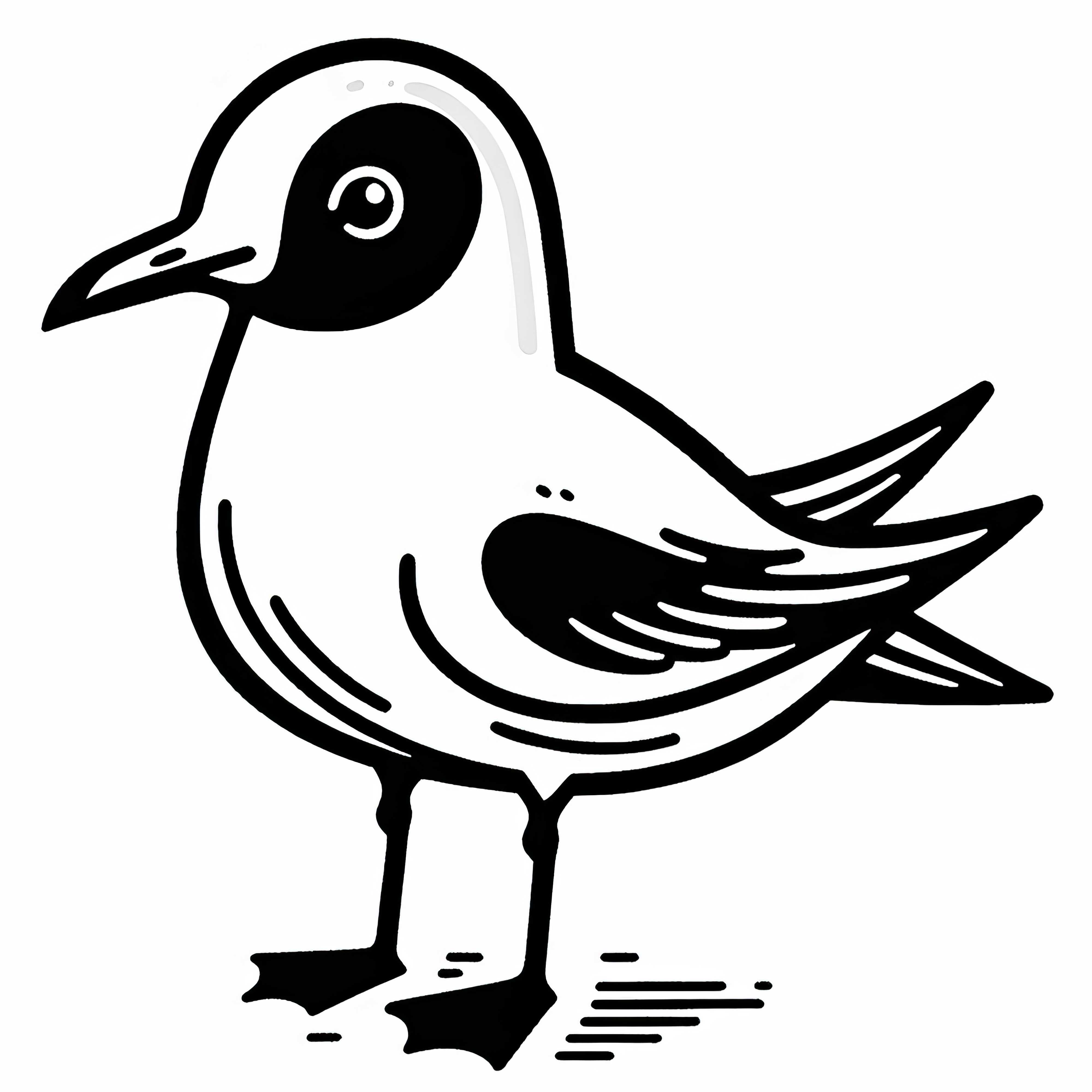 Japanese Gull - Black-Tailed Gull - Bird from Asia as a free coloring template Japanese Gull – Black-Tailed Gull – Bird from Asia as a free coloring template