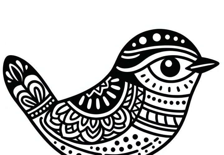 Wavefront elf Indian Pitta bird Asia coloring page free