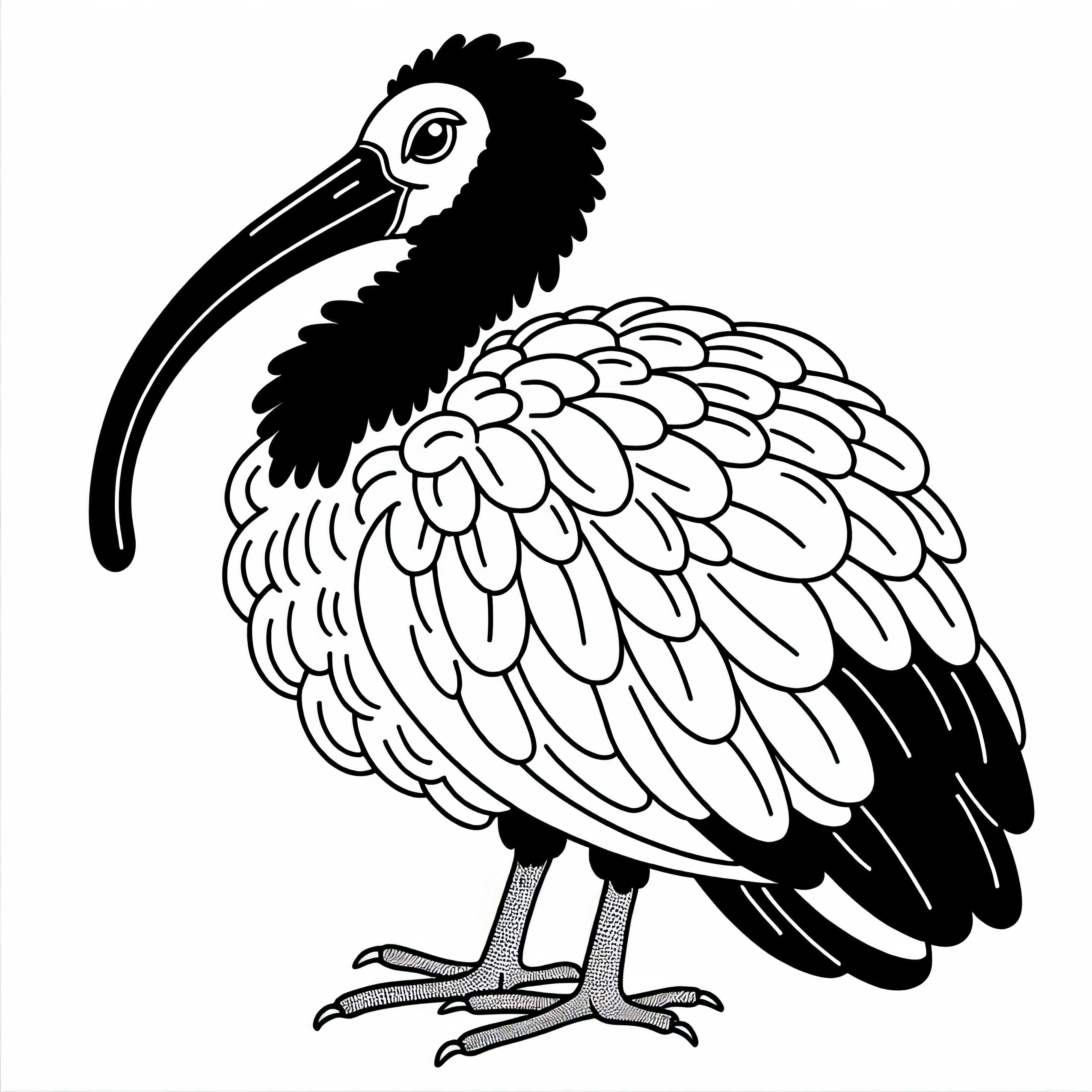 Monk Ibis – Black-headed Ibis – Bird from Asia – Free coloring template Monk Ibis – Black-headed Ibis – Bird from Asia – Free coloring page