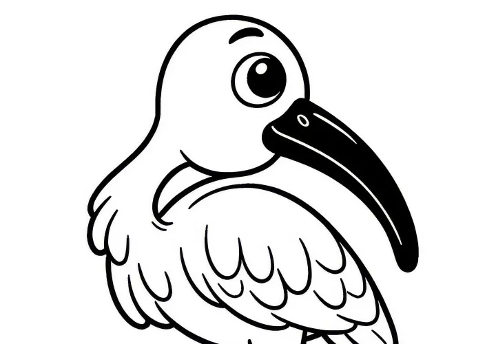 Ibises de cabeça vermelha – Baixe gratuitamente uma imagem para colorir de um íbis de pescoço vermelho da Ásia