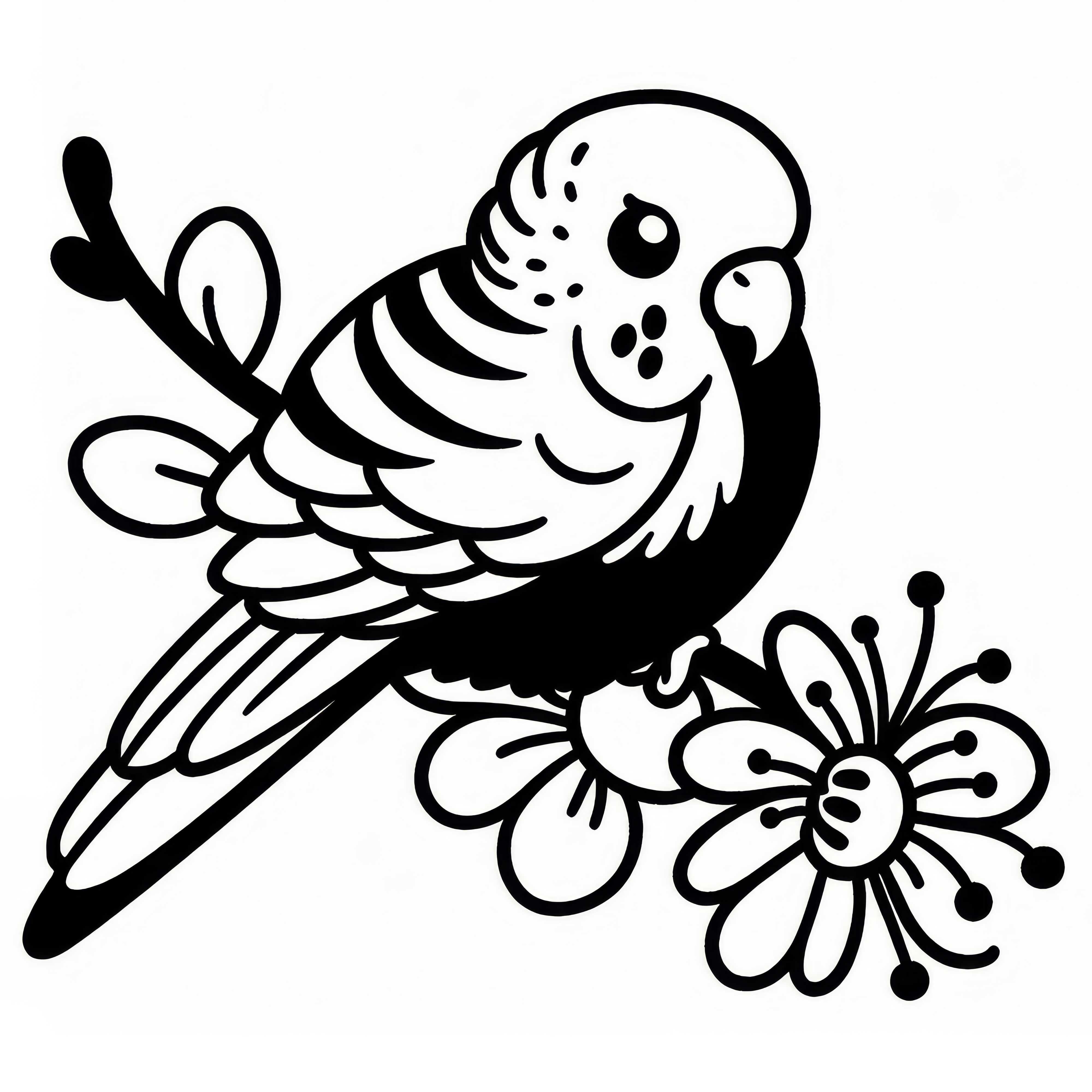 Crested Parakeet as a coloring picture - Blossom-headed Parakeet bird from Asia Cockatiel as coloring page - Blossom-headed Parakeet bird from Asia