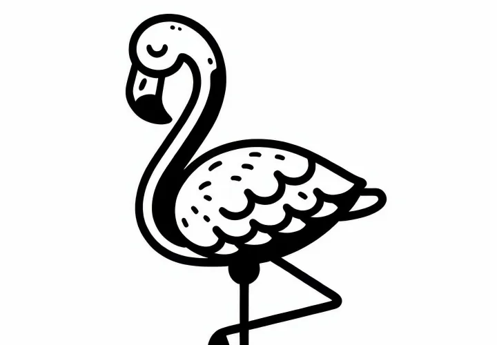 Flamingo ptica v Afriki barvna predloga brezplačno