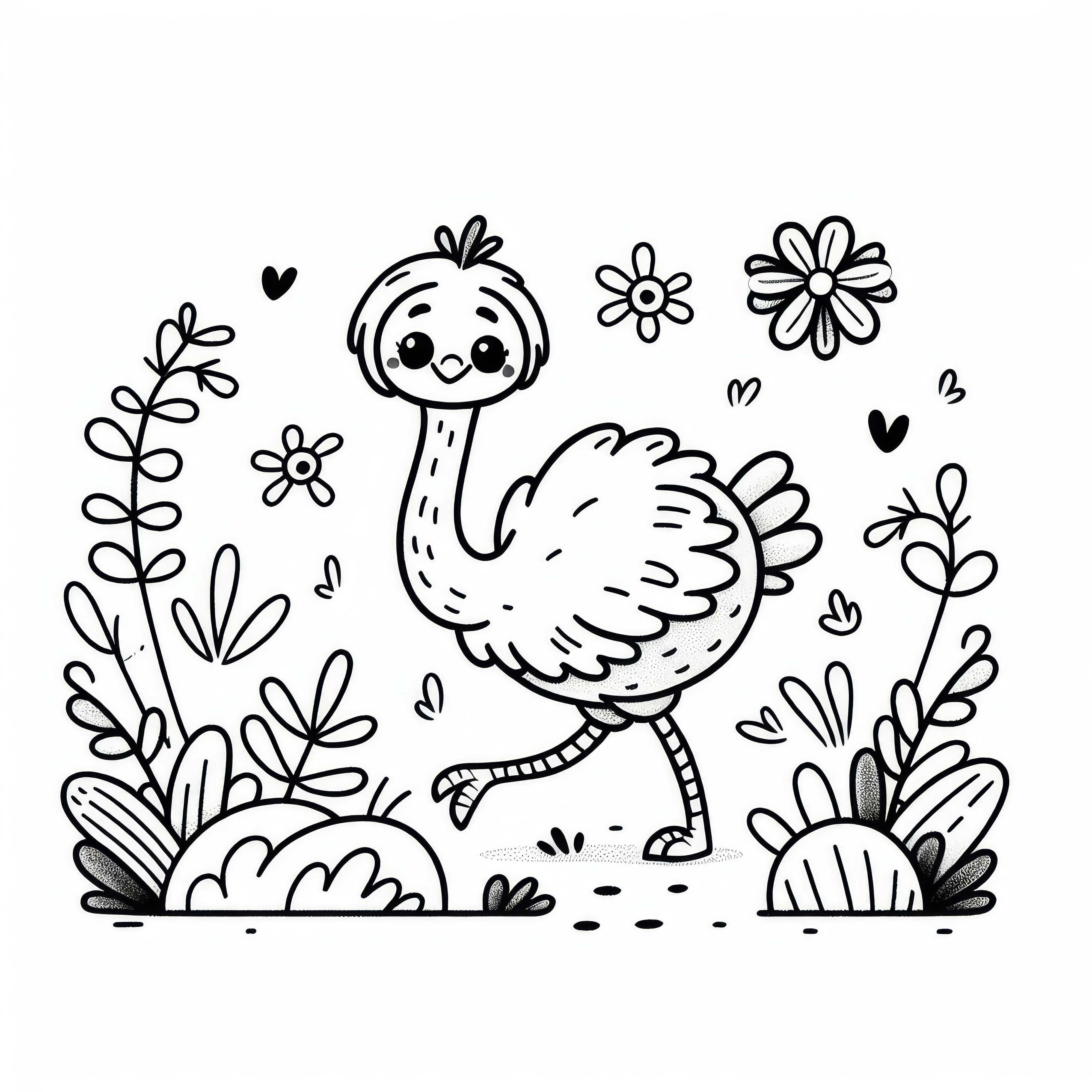 Malebok: struts, struts, fugl, Afrika &ndash; Gratis for nedlasting