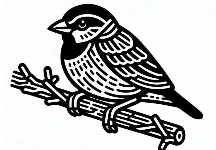 Раскраска с птицей ткачиком для детей