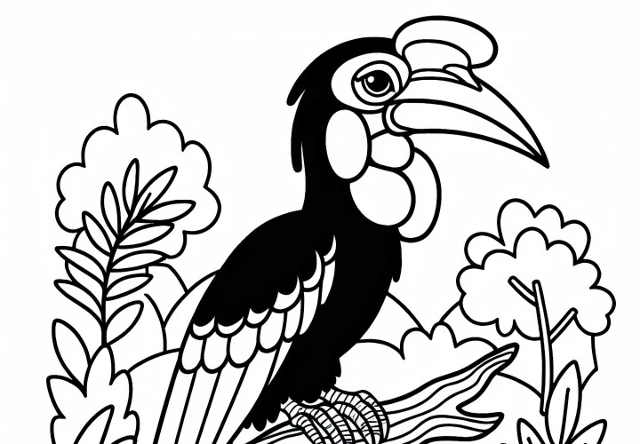 Tucano – Abutre do Sul da África – Modelo para colorir para imprimir e colorir online