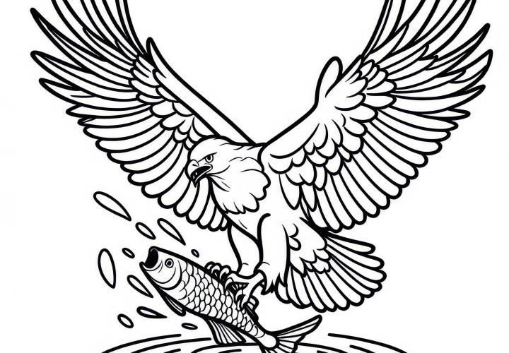 Крикливый орлан: Африканский рыбный орел – птица из Африки в качестве бесплатной раскраски