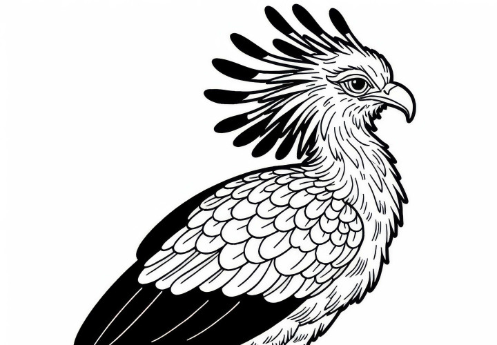 Sekretærfugl i Afrika – Last ned gratis malebilde