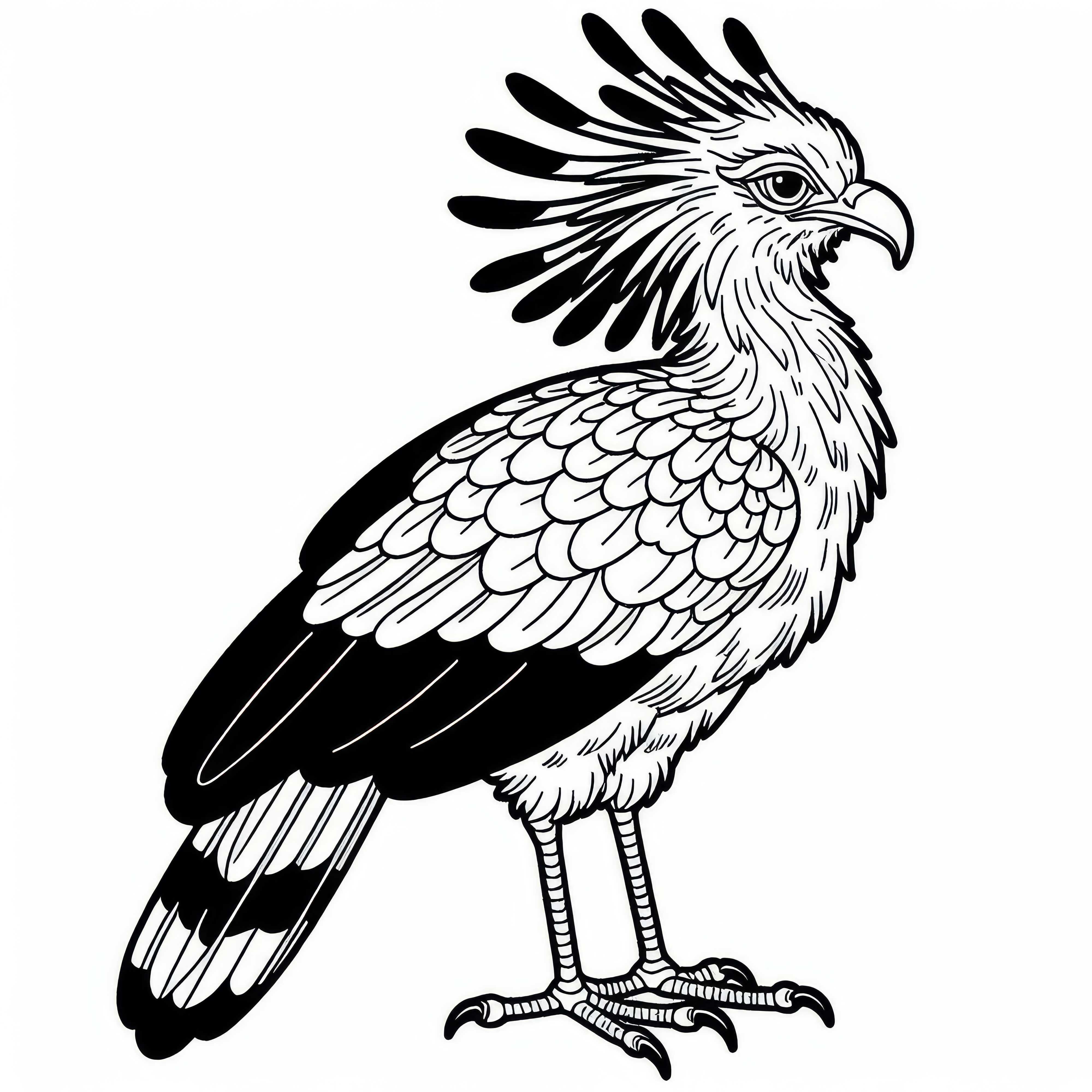 아프리카의 비서새 - 무료 색칠하기 이미지 다운로드