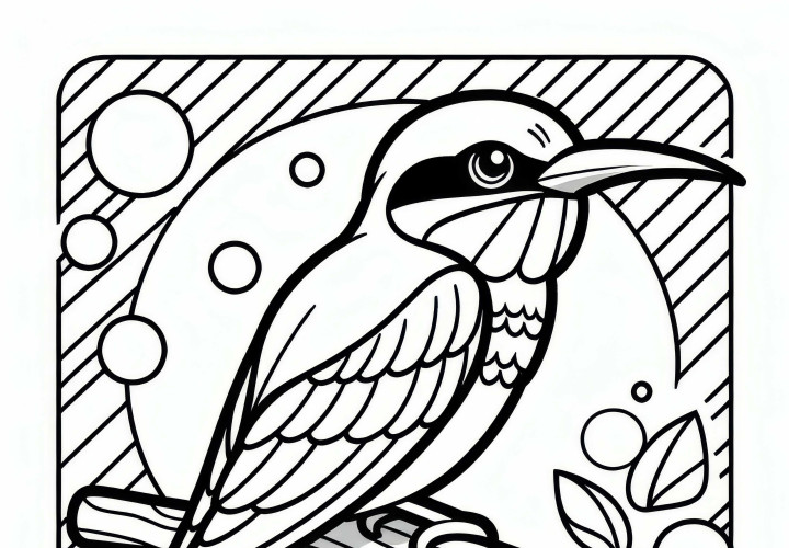 Bierfanger – Sør-Carmine Bieeter – Fugl fra Afrika – Fargeleggingsbilde Gratis