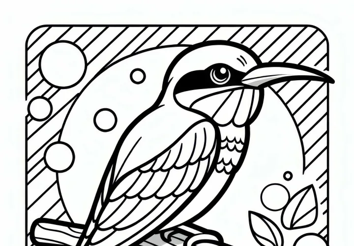 Čmrljavka – Južni karminasti čmrljavka – Ptica iz Afrike – Slika za obarvanje brezplačno