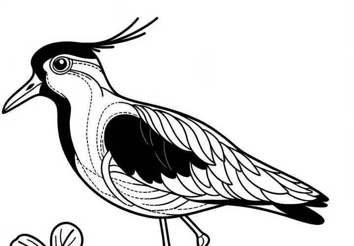 Spornkiebitz barvna slika: Brezplačna risalna predloga za ptico iz Afrike