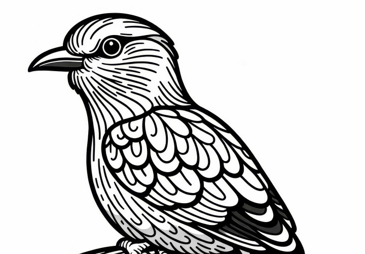 Стрекоза – Птица с лиловыми грудками из Африки. Раскраска бесплатно