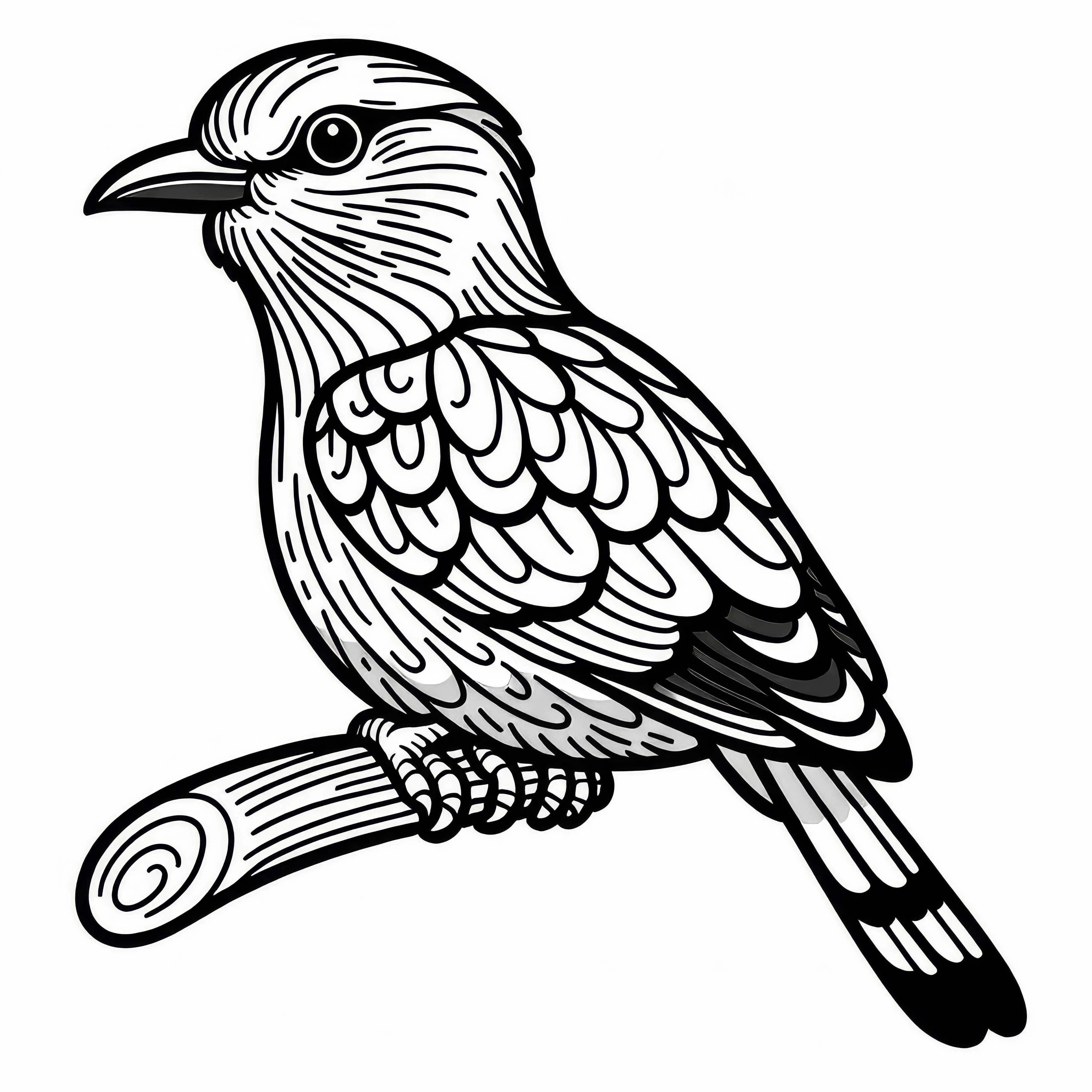 Strichelracke &ndash; Lilla brystet roller fugl fra Afrika Fargeleggbilde Gratis