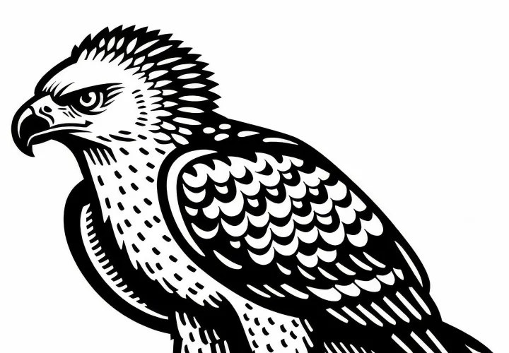 Habichtsadler – afriška viewska orel – ptica v Afriki – brezplačna barvna predloga