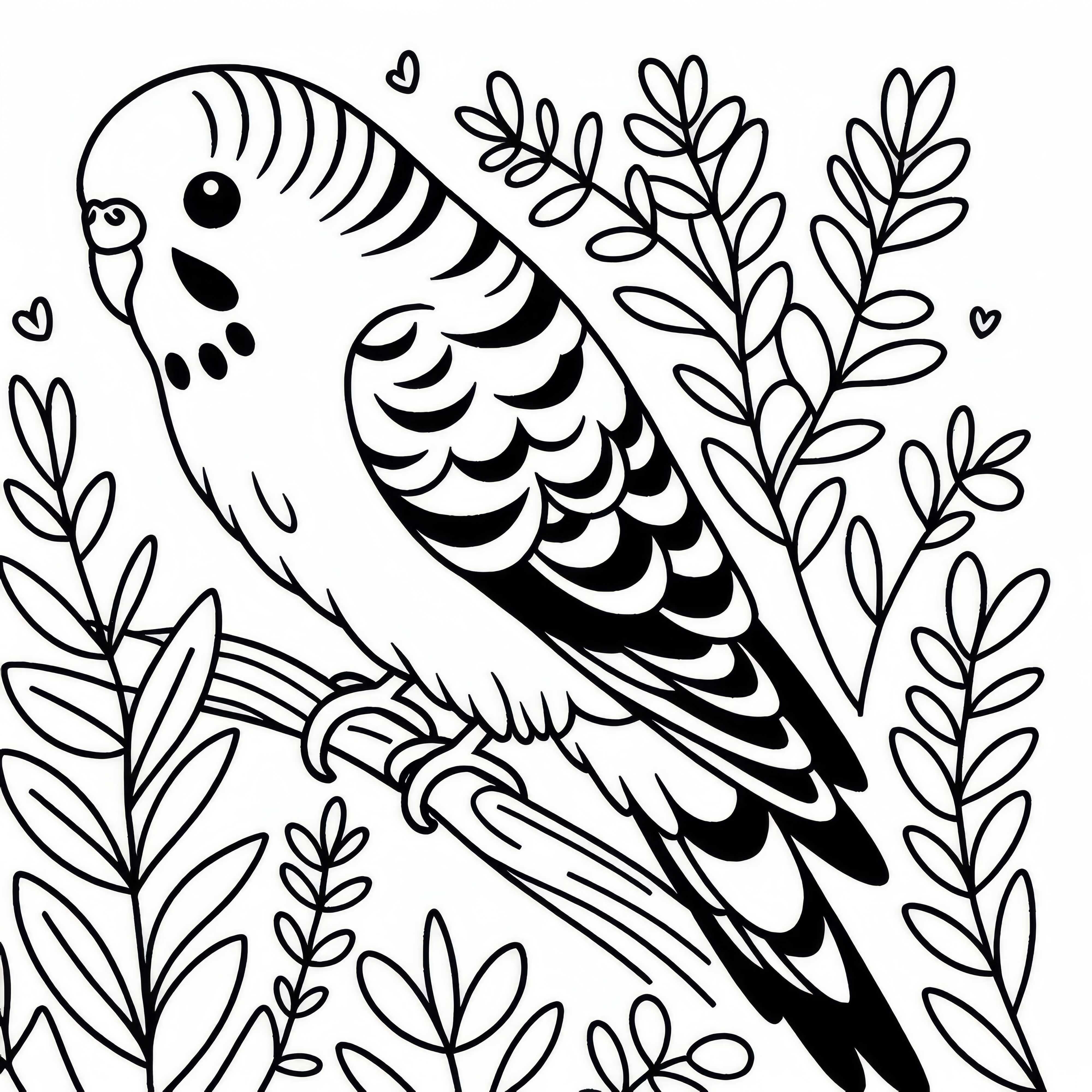 Budgerigar Coloring Template Free: Free Coloring Pages for Creative Ideas Budgerigar Coloring Page Free: Free Coloring Pictures for Creative Ideas