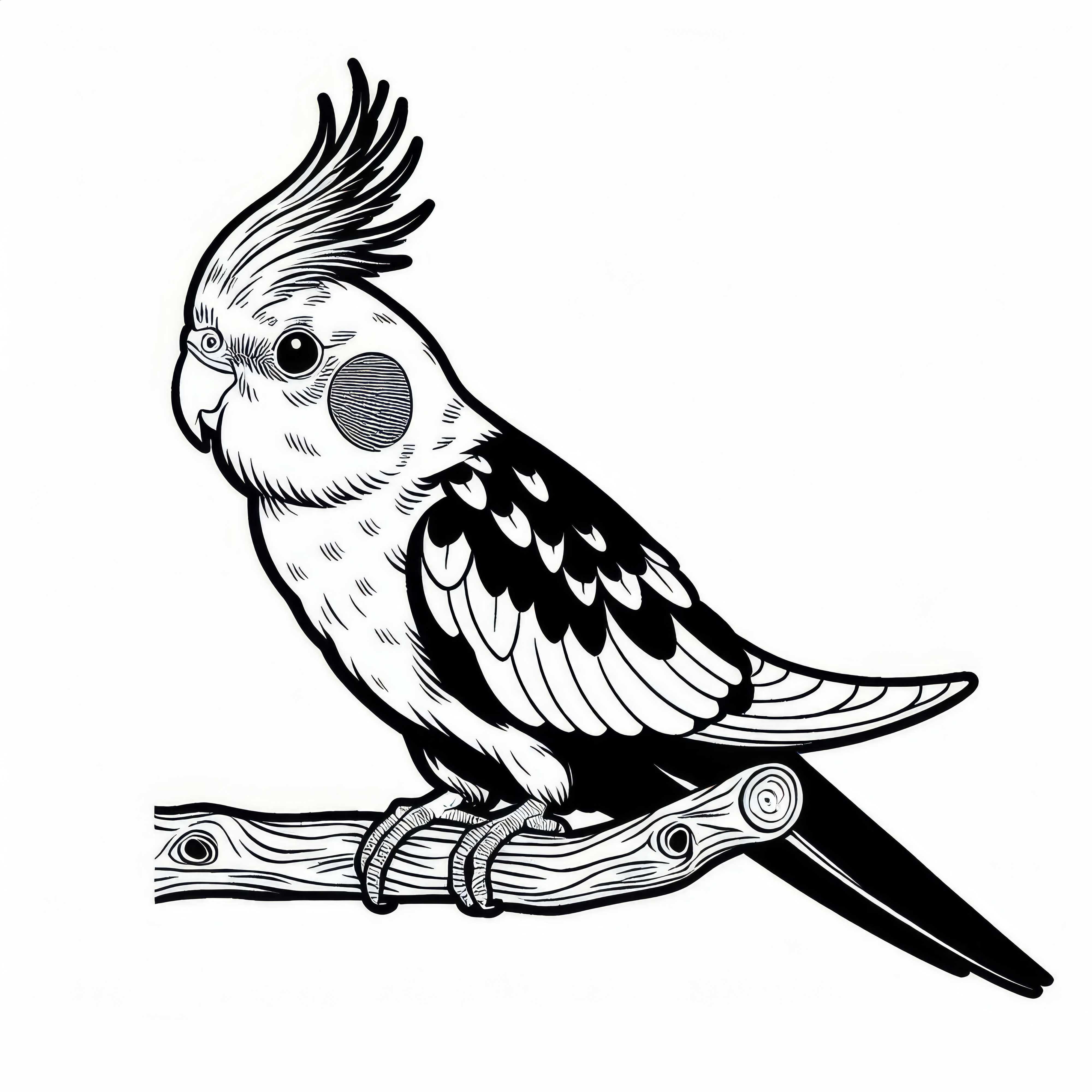 Cockatiel coloring page free