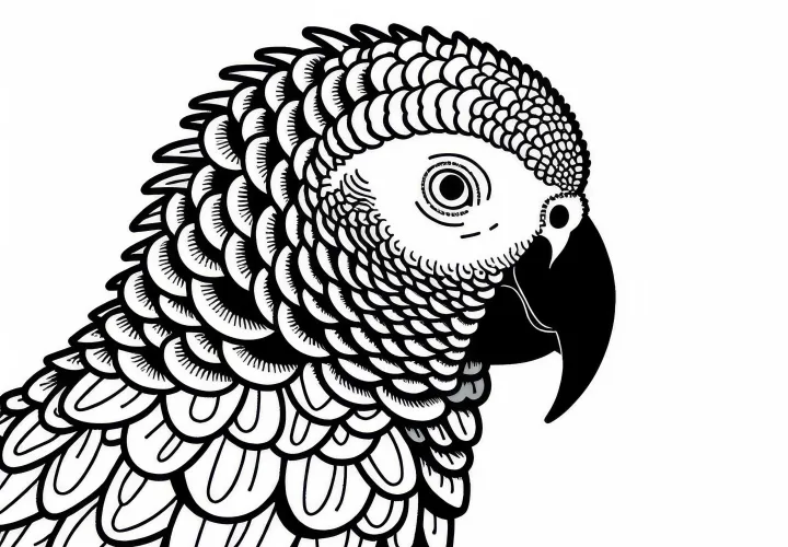 Ingyenes Graupapagáj színező kép
