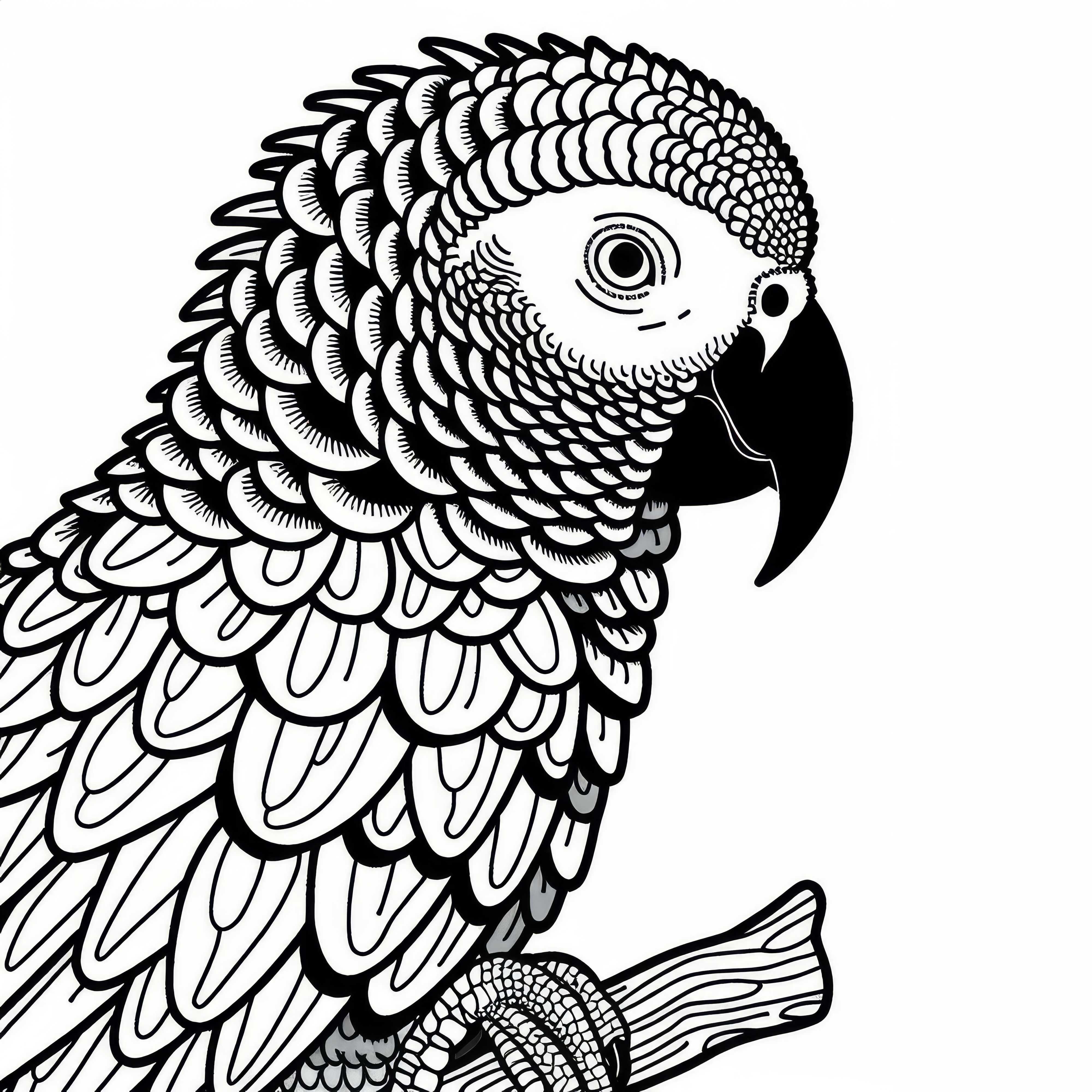 Pitture da colorare di pappagalli grigi gratuite Graupapageien da colorare gratis