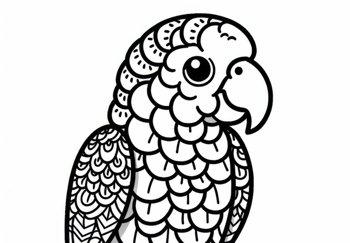 Desenho para colorir de papagaios amazônicos grátis