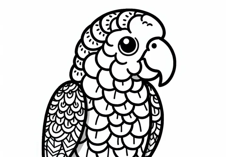 Amazonas papagáj színező minta ingyenesen