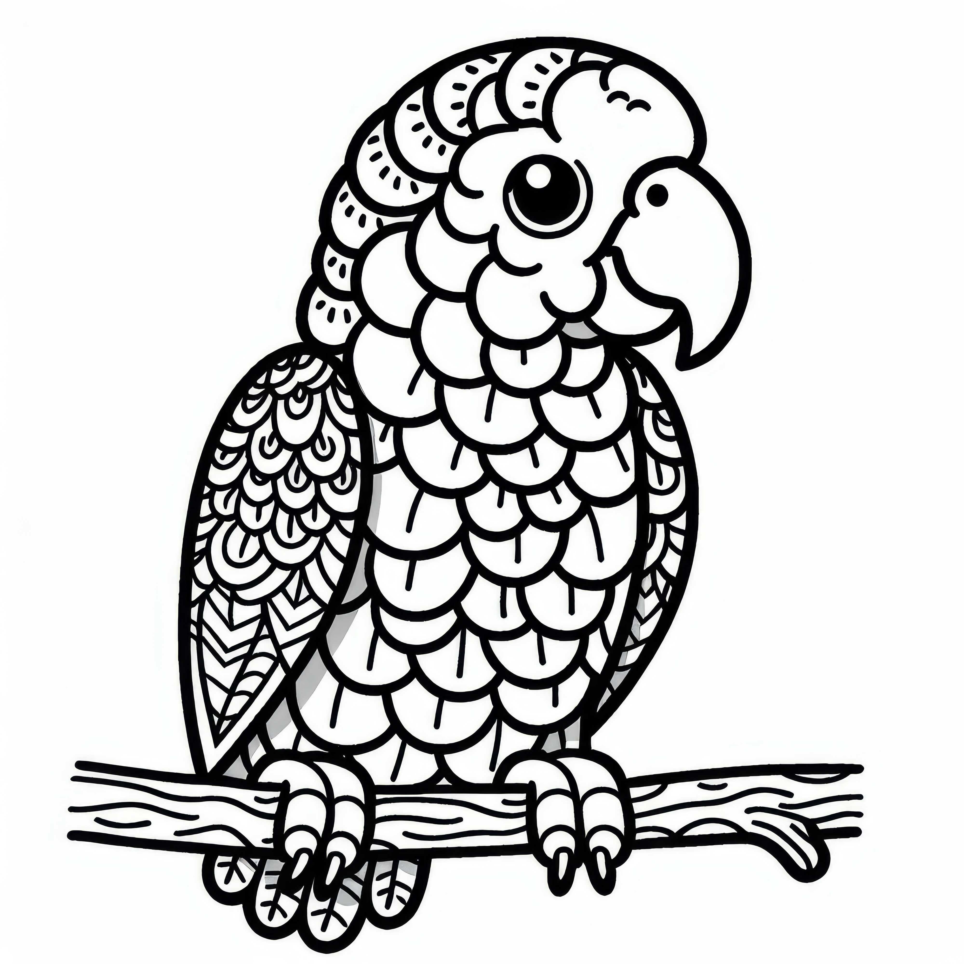 Modello da colorare di pappagalli amazzonici gratuito