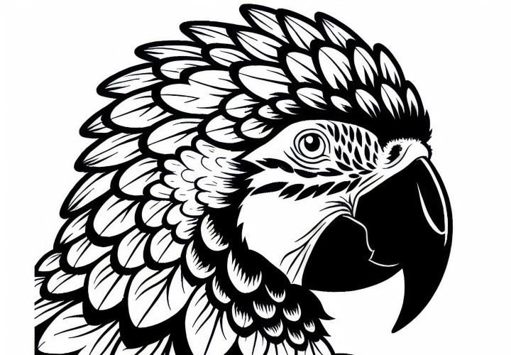 Modello di ara gratuito da colorare