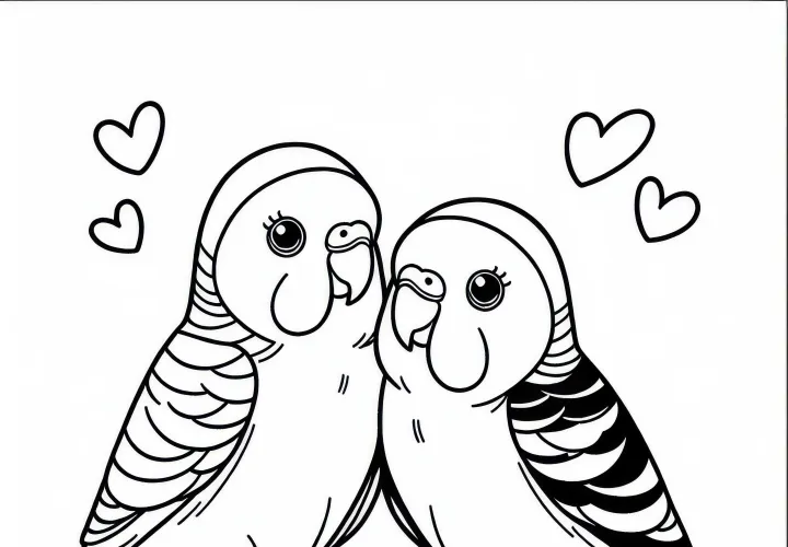 Elválaszthatatlan szerelmes madarak színező kép ingyenes