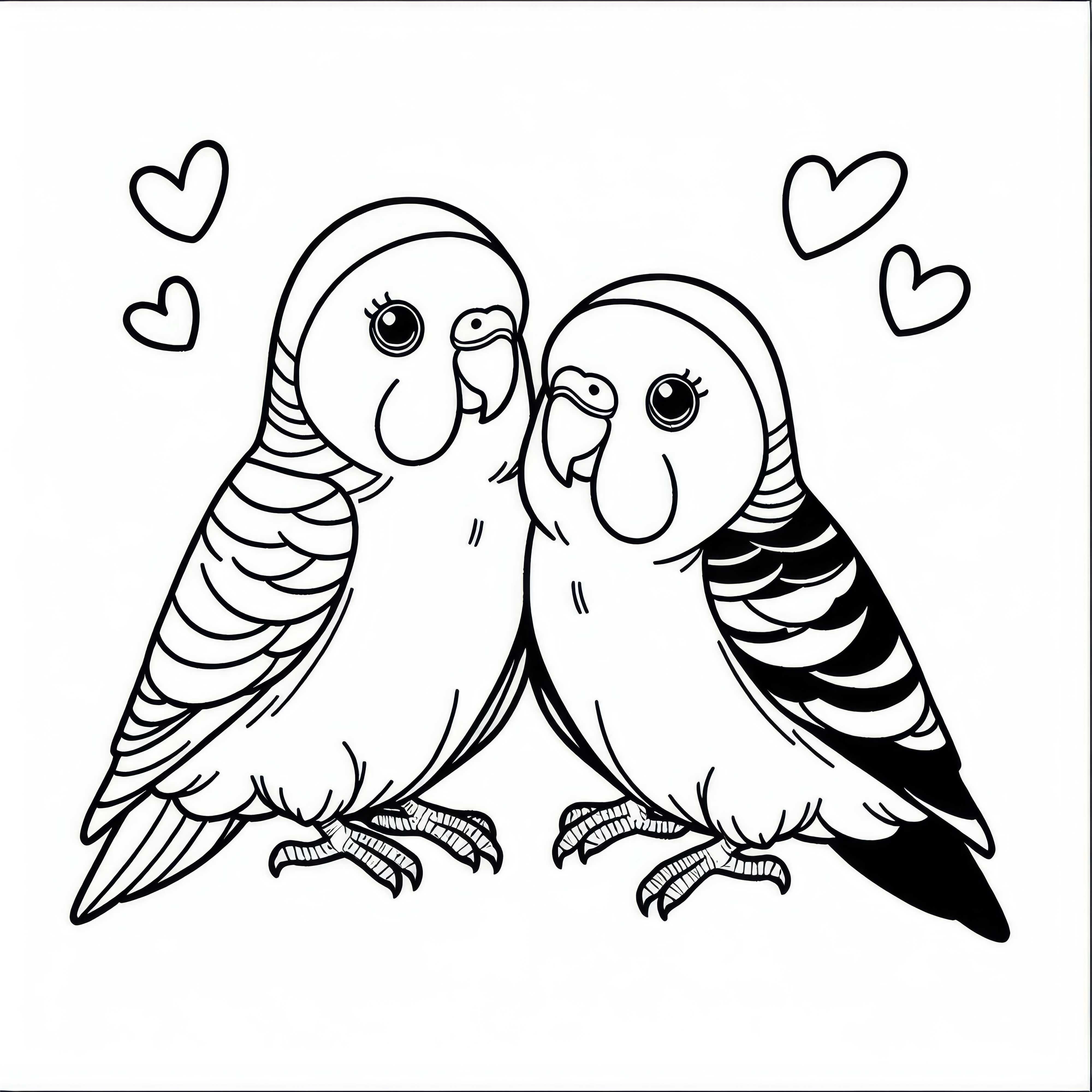 Inseparabili Pappagalli da Colorare Gratis