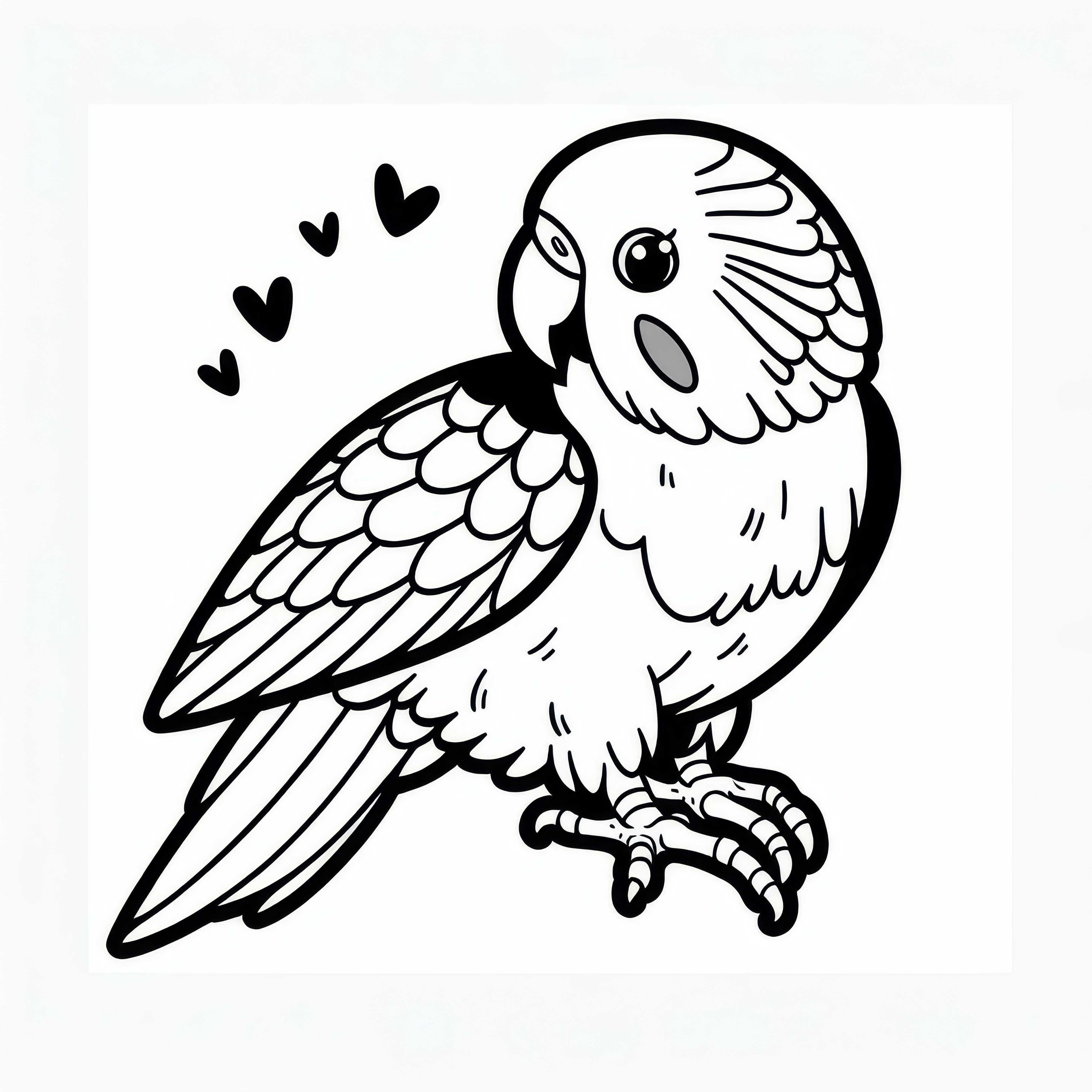 Immagine da colorare di Katharinasittiche gratis Disegno da colorare di parrocchetti di Katharina gratis