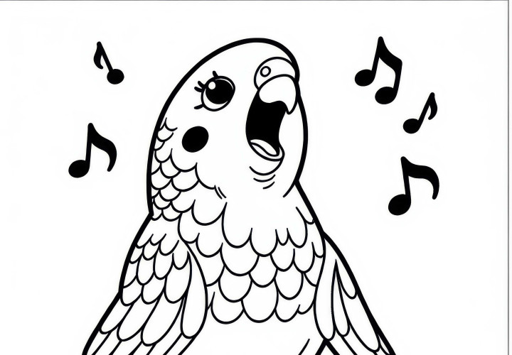 Modello da colorare di pappagalli gratuitamente