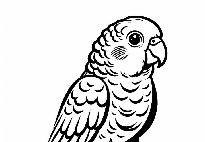 Caique pappagalli dal pancione bianco disegno da colorare gratuito