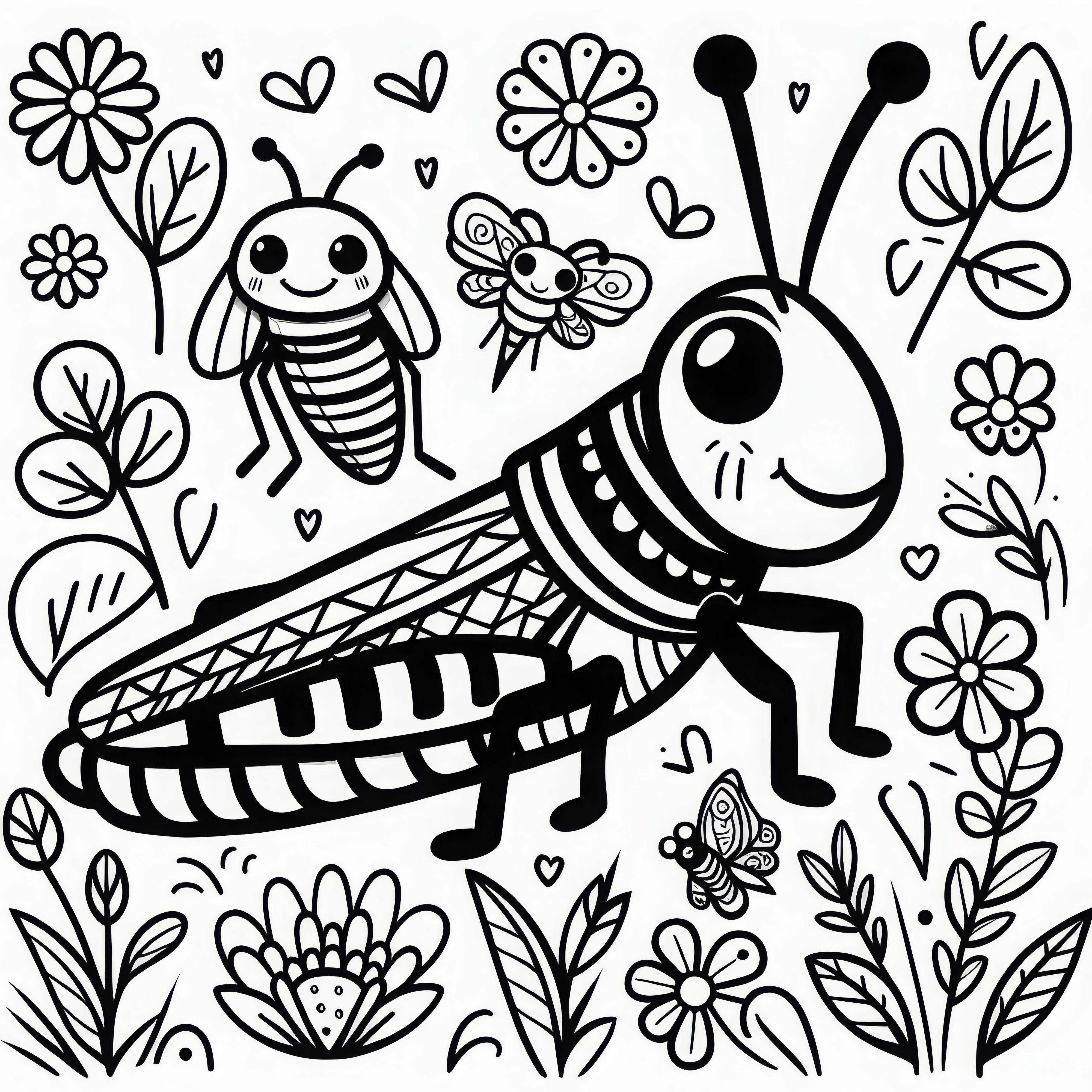 Grasshopper coloring page to download (free) Grasshopper coloring page to download (free)