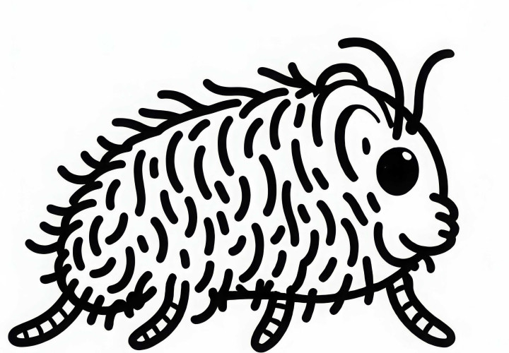 Flea coloring template for download (Free)