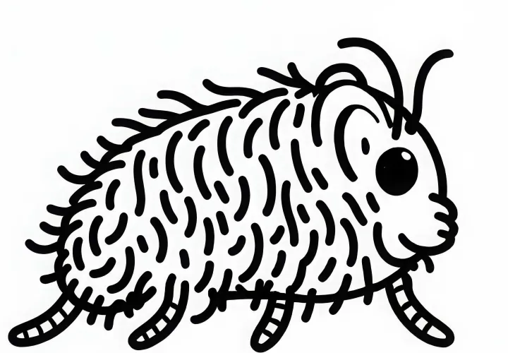 Flea coloring template for download (Free)