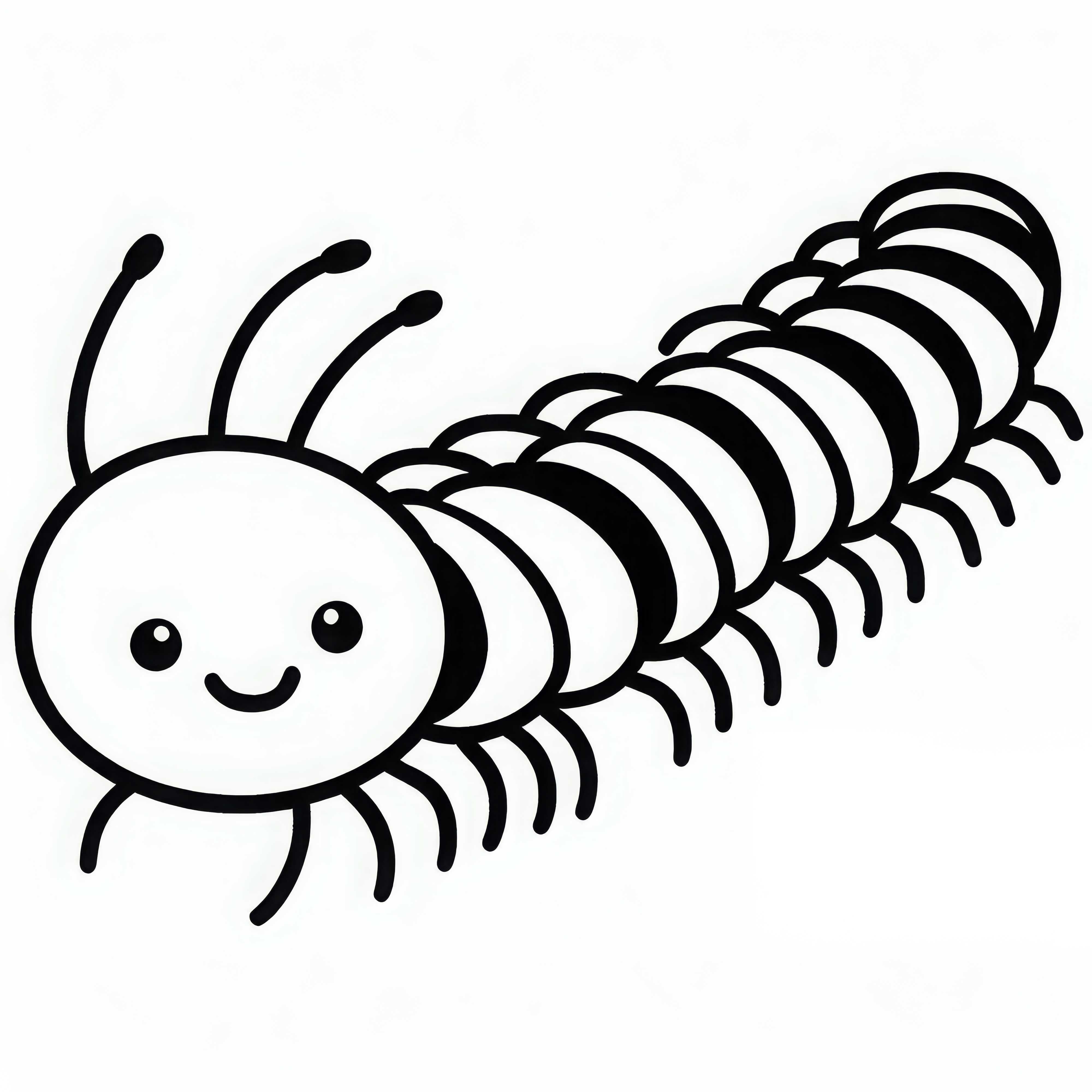 Millipede Coloring Page Simple Free