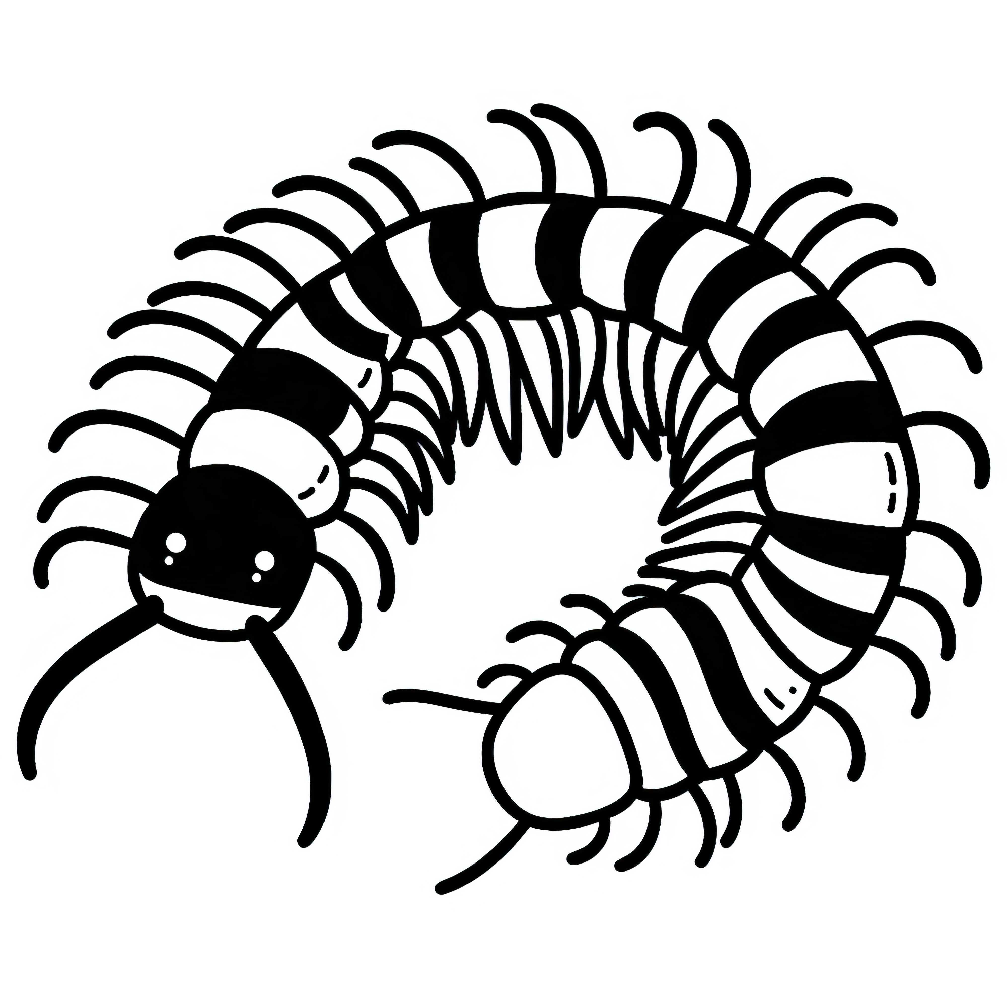 Semplice modello da colorare per millepiedi – PDF gratuito Modello da colorare semplice per millepiedi – PDF gratuito