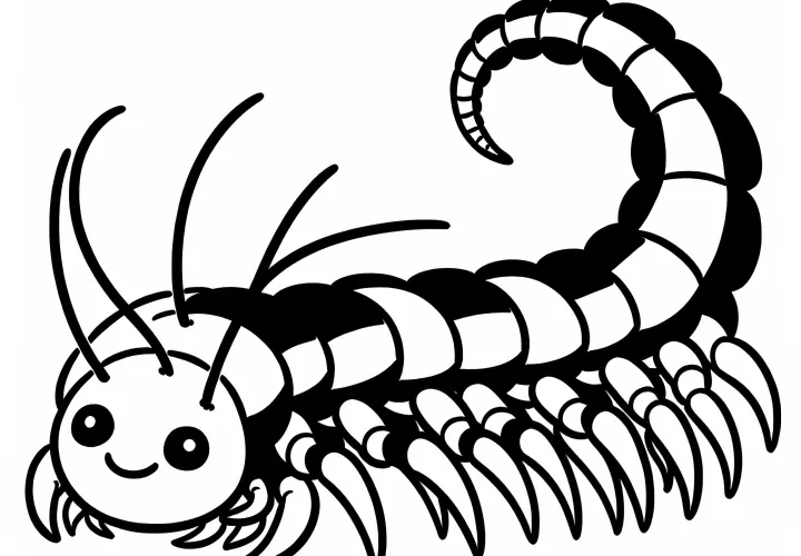 Free coloring pages of centipedes