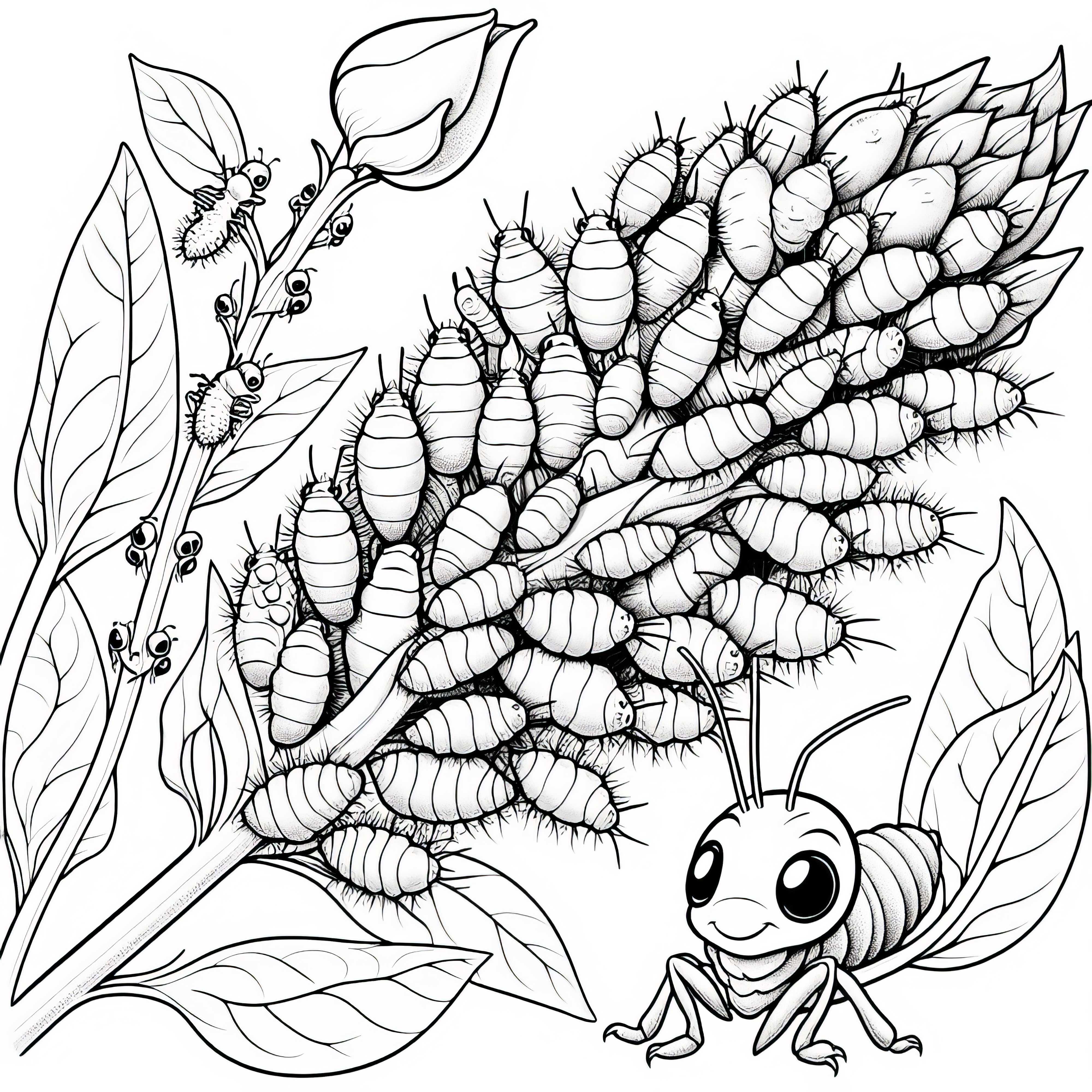 Gli afidi si moltiplicano rapidamente su una gemma fresca: modello da colorare gratuito Gli afidi si moltiplicano rapidamente su un bocciolo fresco: disegno da colorare gratuito