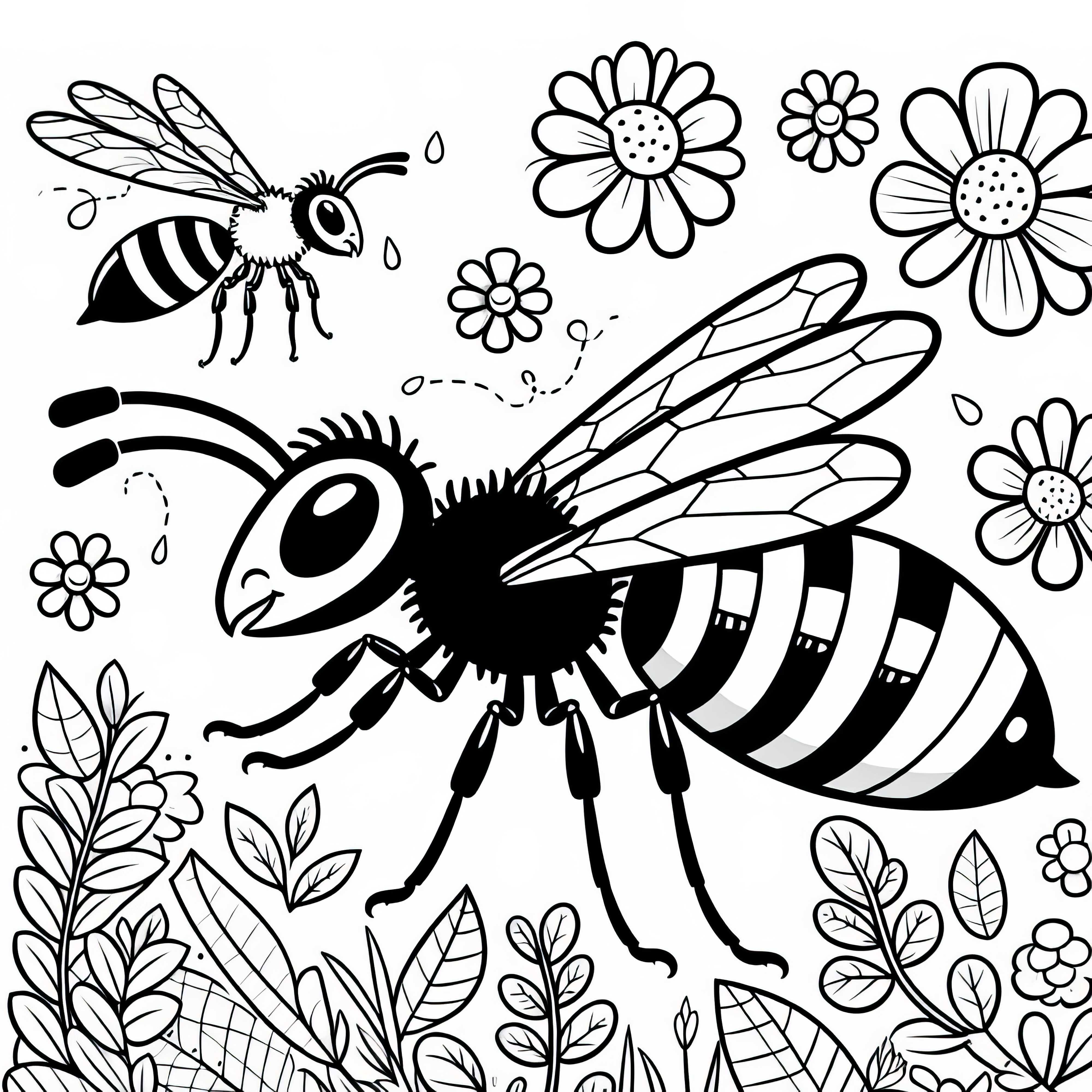Free coloring page of a simple wasp Free coloring page of a simple wasp