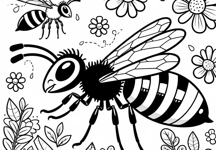 Free coloring page of a simple wasp